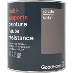 Peinture haute résistance multi-supports GoodHome marron Córdoba satin 0,75L