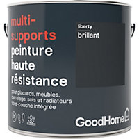 Peinture haute résistance multi-supports GoodHome noir Liberty brillant 2L
