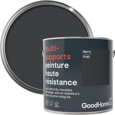 Peinture haute résistance multi-supports GoodHome noir Liberty mat 2L