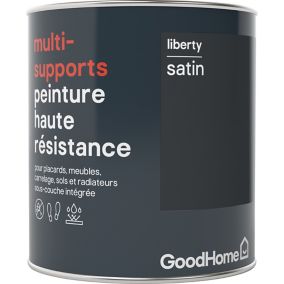 Peinture haute résistance multi-supports GoodHome noir Liberty satin 0,75L