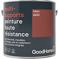 Peinture haute résistance multi-supports GoodHome rouge Fulham satin 2L