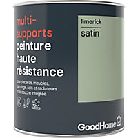 Peinture haute résistance multi-supports GoodHome vert Limerick satin 0,75L