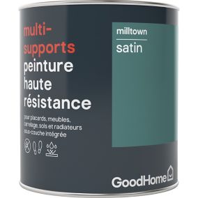 Peinture haute résistance multi-supports GoodHome vert Milltown satin 0,75L
