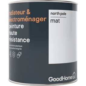 Peinture haute résistance radiateur et électroménager GoodHome blanc North Pole mat 0,75L