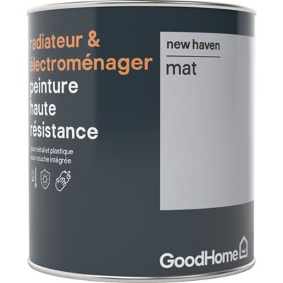 Peinture haute résistance radiateur et électroménager GoodHome gris New Haven mat 0,75L