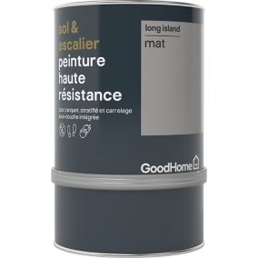 Peinture haute résistance sol et escalier GoodHome gris Long Island mat 0,75L