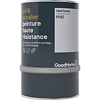 Peinture haute résistance sol et escalier GoodHome gris New Haven mat 0,75L