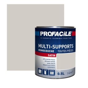 Peinture intérieure multi-supports, satin, murs, plafonds, boiseries, radiateurs, sans odeur, plusieurs teintes PROFACILE-0.5 litr