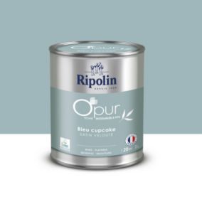 Peinture intérieur multisupport Ripolin O'pur bleu cupcake satin velouté 2L