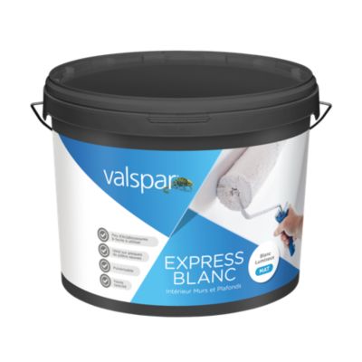 Peinture intérieur murs et plafonds Express blanc lumineux mat 10L Valspar