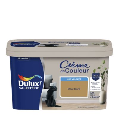 Peinture intérieure couleur Crème De Couleur Dulux Valentine mat jaune ocre doré 2.5L