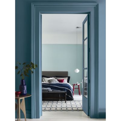 Peinture intérieure couleur mur et plafond Valentine mat velouté bleu divin 2L