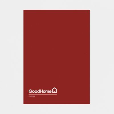 Peinture intérieure couleur murs, boiseries et radiateurs GoodHome Chelsea satin rouge 2,5L