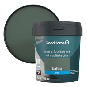 Peinture intérieure couleur murs, boiseries et radiateurs GoodHome mat ballina vert 750ml