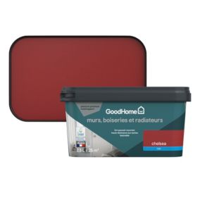 Peinture intérieure couleur murs, boiseries et radiateurs GoodHome mat chelsea rouge 2.5L