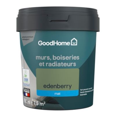 Peinture intérieure couleur murs, boiseries et radiateurs GoodHome mat edenberry vert 750ml