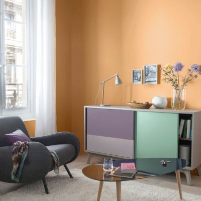 Peinture intérieure couleur murs, boiseries et radiateurs GoodHome mat gran via Jaune 2.5L