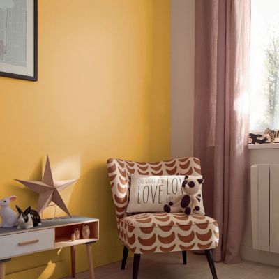 Peinture intérieure couleur murs, boiseries et radiateurs GoodHome mat gran via Jaune 2.5L