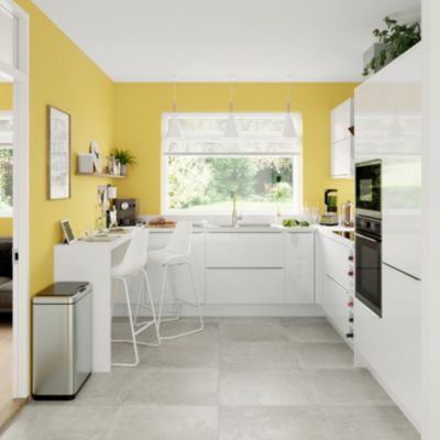 Peinture intérieure couleur murs, boiseries et radiateurs GoodHome mat gran via Jaune 2.5L