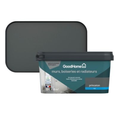 Peinture intérieure couleur murs, boiseries et radiateurs GoodHome mat princeton gris 2.5L
