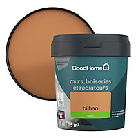 Peinture intérieure couleur murs, boiseries et radiateurs GoodHome satin bilbao marron 750ml