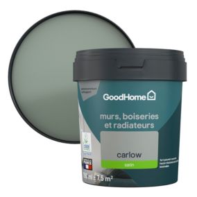 Peinture intérieure couleur murs, boiseries et radiateurs GoodHome satin carlow vert 750ml