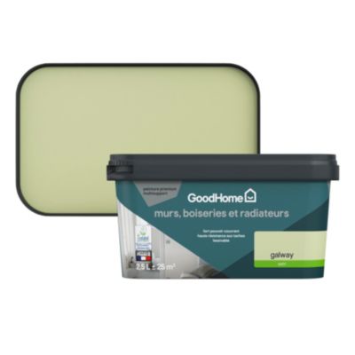 Peinture cuisine et salle de bains GoodHome vert Sainte-Maxime satin 2,5L