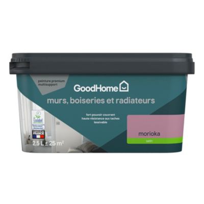 Peinture intérieure couleur murs, boiseries et radiateurs GoodHome satin morioka violet 2.5L