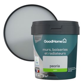 Peinture intérieure couleur murs, boiseries et radiateurs GoodHome satin peoria gris 750ml