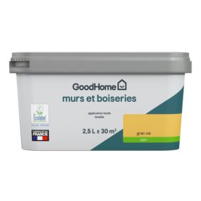 Peinture intérieure couleur murs et boiseries GoodHome Gran Via Jaune 750ml
