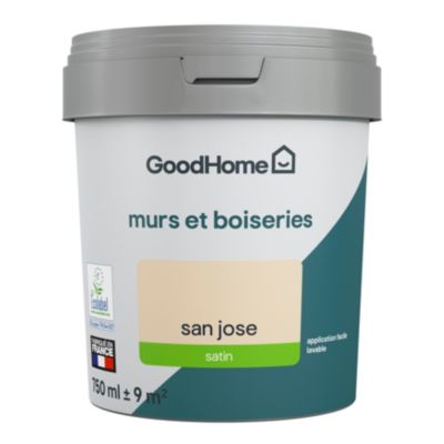 Peinture intérieure couleur murs et boiseries GoodHome San Jose beige satin 750ml