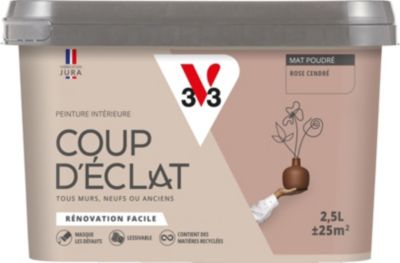 Peinture intérieure multi-supports Coup d'éclat rose cendré effet mat poudré 2,5L V33