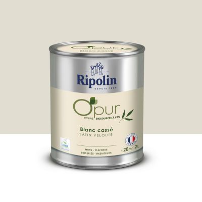 Peinture intérieure multisupport Ripolin O'pur blanc casse satin velouté 2L