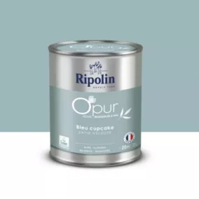 Peinture intérieure multisupport Ripolin O'pur bleu cupcake satin velouté 2L