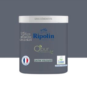 Peinture intérieure multisupport Ripolin O'pur gris cementite satin velouté 75ml