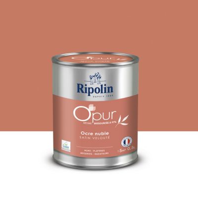 Peinture intérieure O'Pur murs boiseries et radiateurs Ripolin ocre nubie satin 0,5L