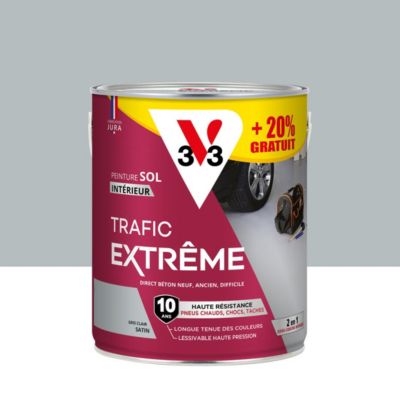 Peinture intérieure pour sol trafic extrême V33 gris clair 2,5L + 20% gratuit