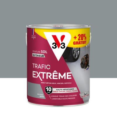 Peinture intérieure pour sol trafic extrême V33 gris foncé 2,5L + 20% gratuit