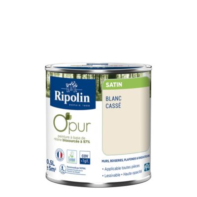 Peinture intérieure Ripolin O'Pur blanc cassé satin 0,5L