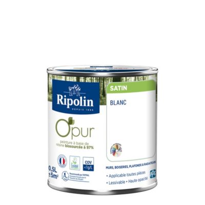 Peinture intérieure Ripolin O'Pur blanc satin 0,5L