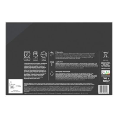 Peinture intérieure ultra couvrante murs, boiseries et radiateurs GoodHome blanc lumineux mat 10L