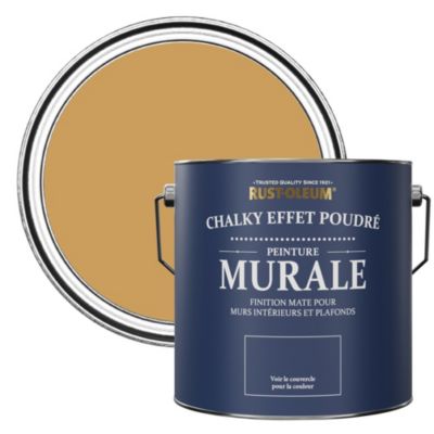 Peinture Jaune pour Murs et Plafonds mat profond Chalky - RUST-OLEUM - Dijon 2,5 L