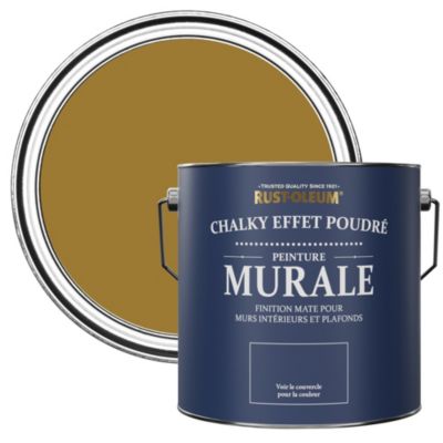 Peinture Jaune pour Murs et Plafonds mat profond Chalky - RUST-OLEUM - Moisson 2,5L