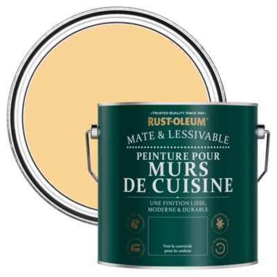 Peinture Jaune Résistante aux projections et lessivable pour Murs de Cuisine, Mate - RUST-OLEUM - Moutarde 2,5 L