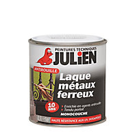 Peinture laque métaux ferreux antirouille monocouche Julien noir mat ferronnerie 250ml