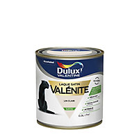Peinture laque pour boiseries Valénite Dulux Valentine satin lin clair 0,5L