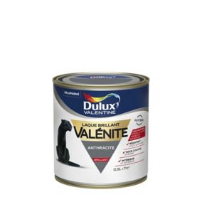 Peinture laque pour boiseries Valénite Dulux Valentine brillant anthracite 0,5L