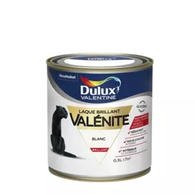 Peinture laque pour boiseries Valénite Dulux Valentine brillant blanc 0,5L