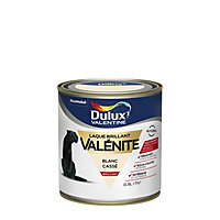 Peinture laque pour boiseries Valénite Dulux Valentine brillant blanc cassé 0,5L