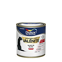 Peinture laque pour boiseries Valénite Dulux Valentine brillant blanc de blanc 0,5L